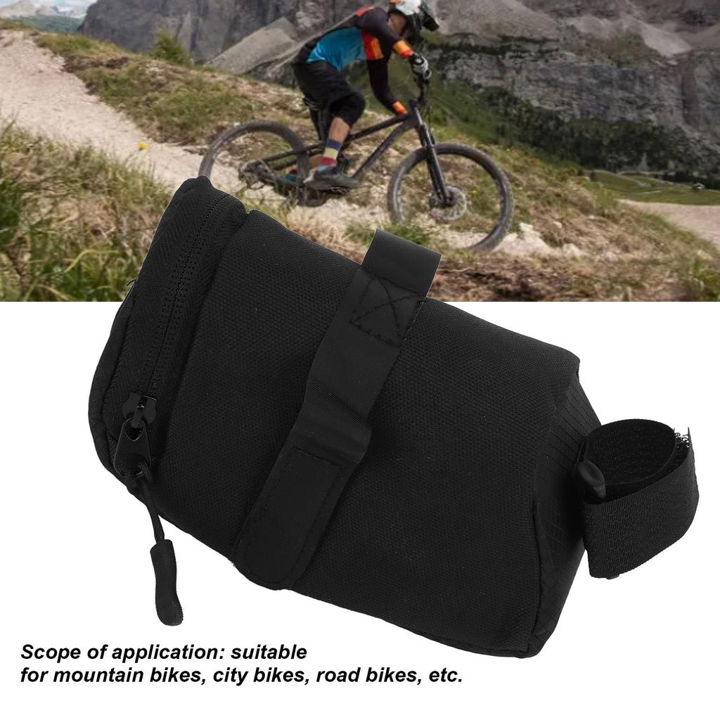 Saddle Bag Bicycle Black Oxford Cloth Material Easy Disassemble Zipper Design Small Wind Resistance Underseat Pouch