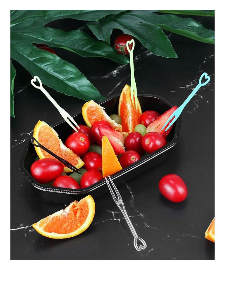 Transparent Colored Disposable Fruit Forks, Cake & Dessert Picks - Pack of 500 Pieces