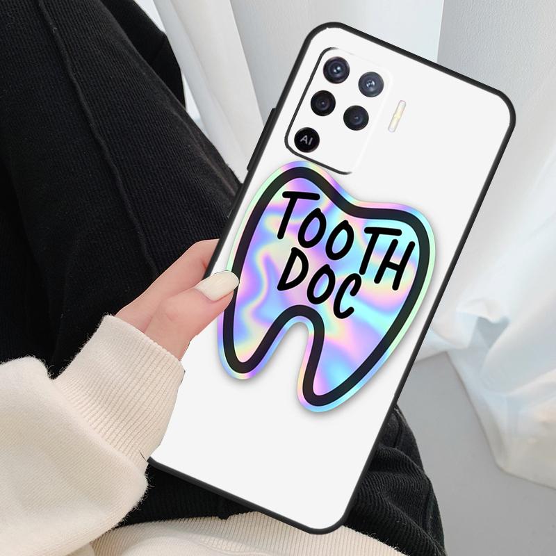 Cute Tooth Dentist Case For Oppo A18 A38 A58 A78 A98 A80 A60 A40 A96 A76 A16 A94 A74 A54 A15 A17 A57 A77 A5 Pro