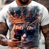 Male Trend Cat Element T Shirt For Men Daily Outdoor Fashion Regular Fit O-neck Short Sleeve Comfortable Material Clothing To