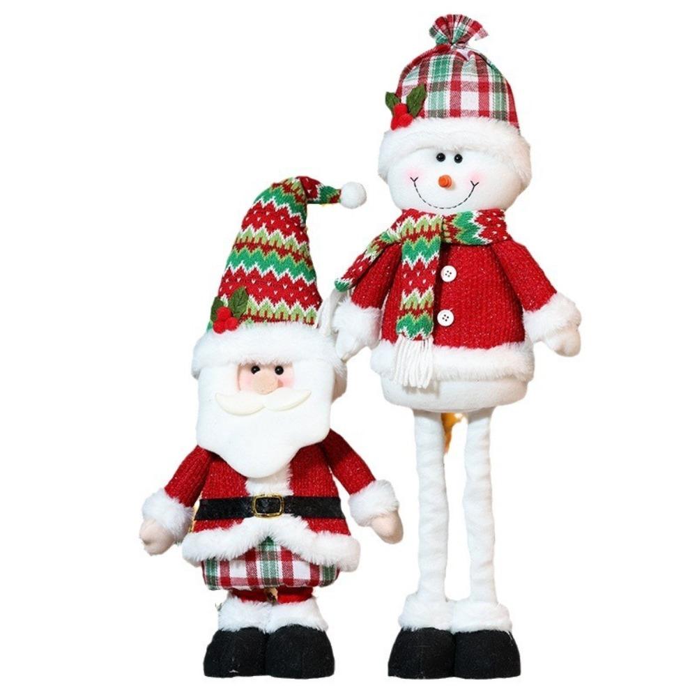 Santa Claus Telescopic Doll New Christmas Snowman Xmas Ornament Cute Knitted Elk Doll