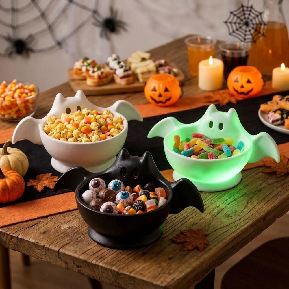 3D Printed Halloween Bat Shaped Storage Bowl Cute Desktop Candy Bowl Desk Organizer