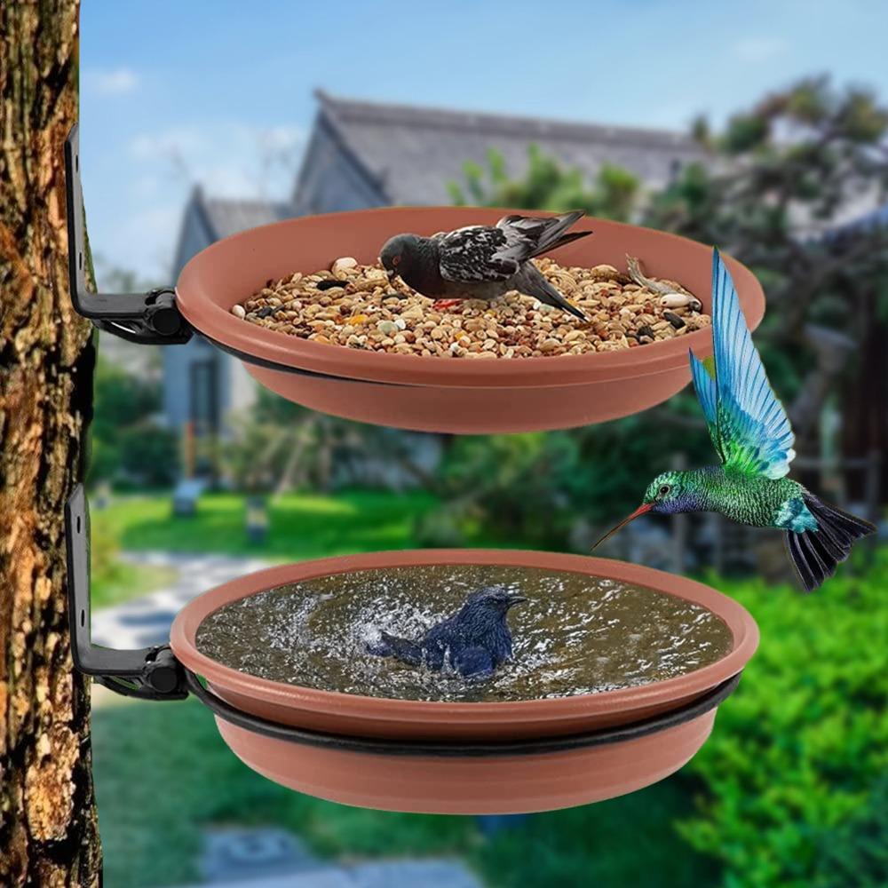 Removable Outdoor Adjustable Hanging Bird Food Trays Bird Bath Bowl Bird Feeder Pet Water Feeder