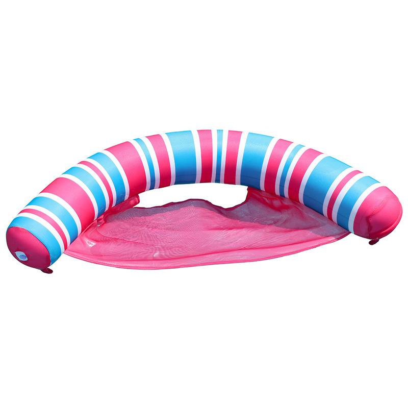 Inflatable U Shaped Pool Float Water Hammock Leaf Pattern Floating Lounge Chair Floating Raft Bed