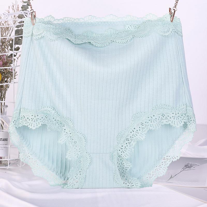 Women's Plus Size Solid Color Threaded Lace Lace Birth Year Big Red Triangle Panties