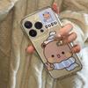 For Apple Phone Protective Case Pattern Phone Case Transparent Tape Pattern Transparent Cartoon Girl Cute and Fashionable Instagram Style