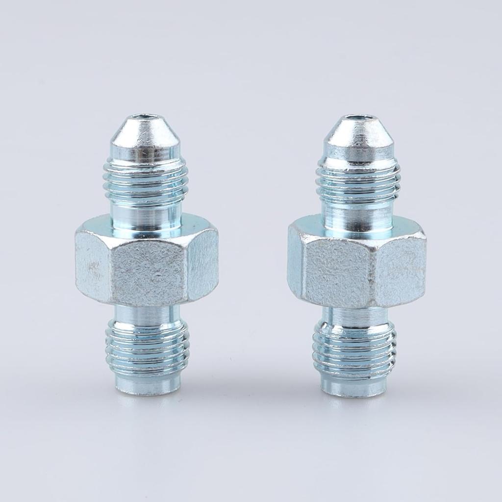 AC PERFORMANCE 3/8 X 24 To 3/8 X 24 Inverted Flare Male Brake Adapter Fittings Zinc Steel, Pack of 2