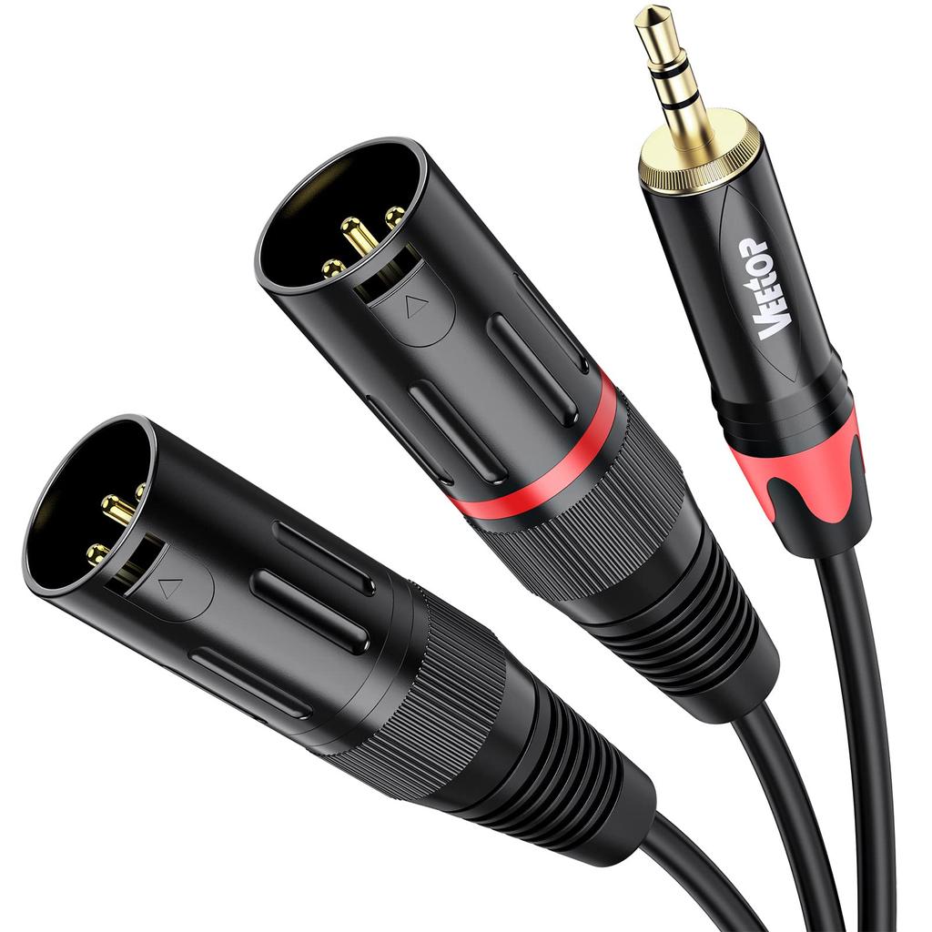 to xlr x Veetop 2xlr to 2XLR microphone cable trs to xlr male conversion cable stereo to XLR conversion cable 1m 3.5mm 2, 3.5mm conversion, 3.5mm