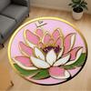 1pc Lotus Flower Round Chair Mat Office Area Rug - Non-Slip, Floor Mat for Office, Bedroom, Ideal Home Decor Gift P0105069