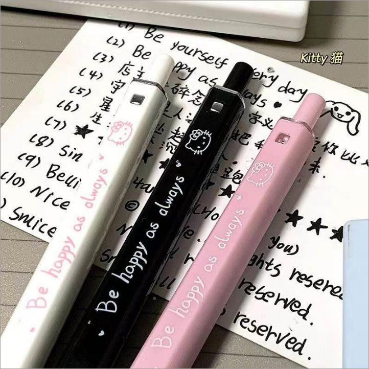 

Ручка Kitty Square Pen нажимает на нейтральную ручку, чтобы ученики могли задавать вопросы Cat/10pcs розовый