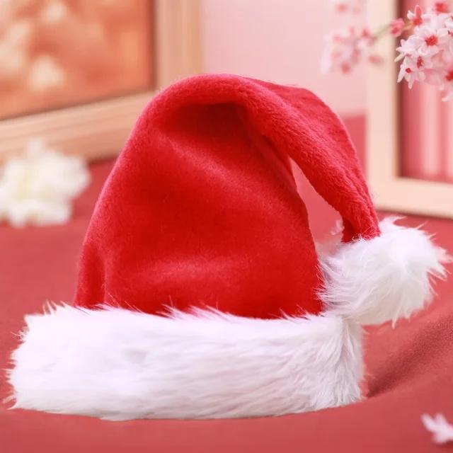 Plush Christmas Hat for Adults and Kids, Comfortable Santa Claus Cosplay Supplies, Party Decor, Pink, Coffee, Gift