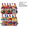 Wooden Snowman Ornaments Colorful Snowman Figurines with Pom-Pom Hats Christmas Tree Festive Holiday Decoration
