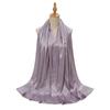New Satin Silky Simulation Silk Long Scarf Shawl Pleated Solid Color Women's Long Scarf Headscarf