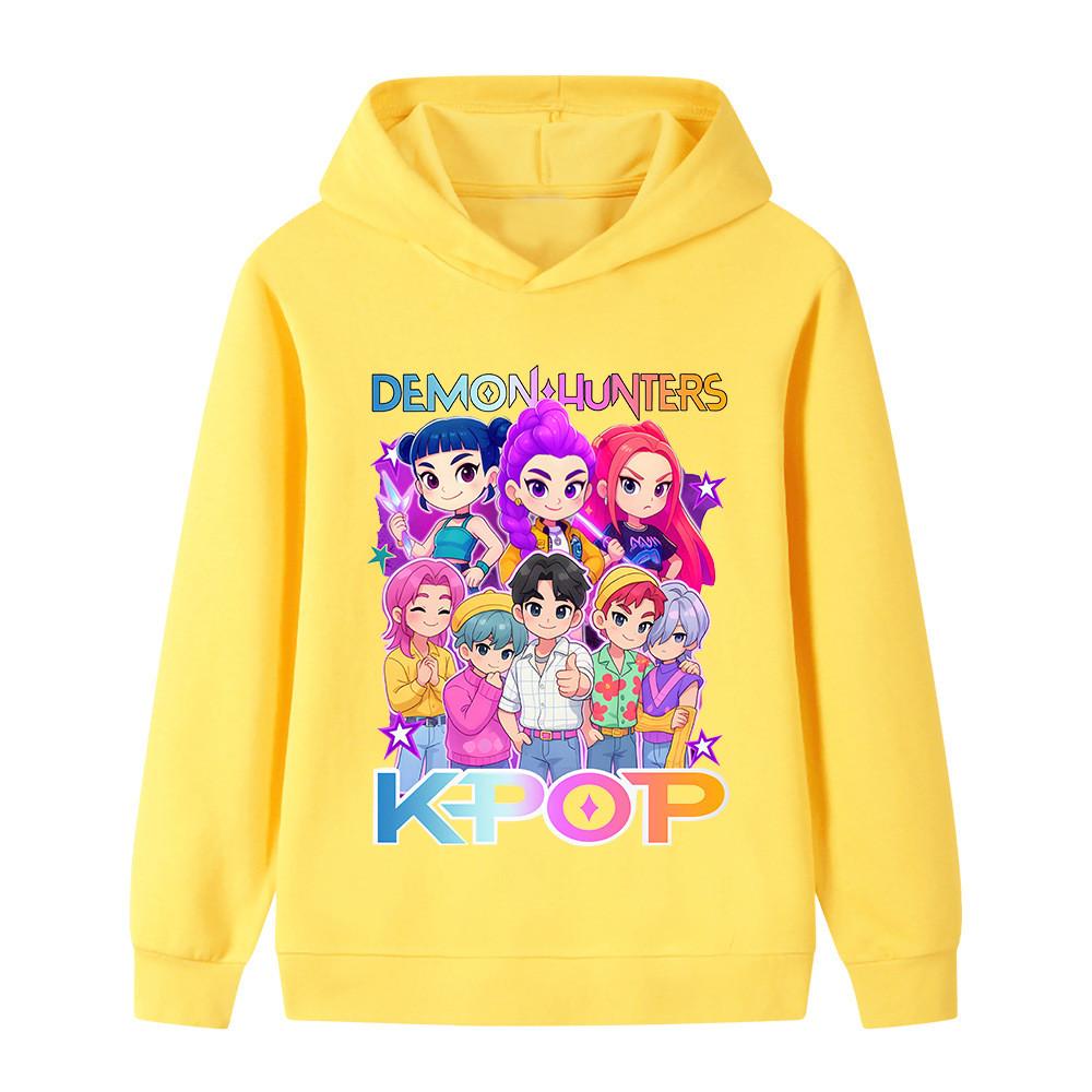B1201 Kids Boys Girls Sajaboys Kpop Rumi Zoey Mira Print Long Sleeves Hoodie