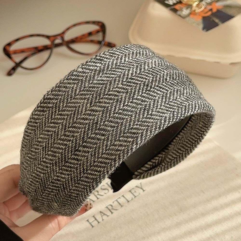 Korean Retro Plaid High Top Fashion Headband & Versatile Hair Clip 2025