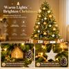 2.1m PE Artificial Christmas Tree with Wooden House Decor Set