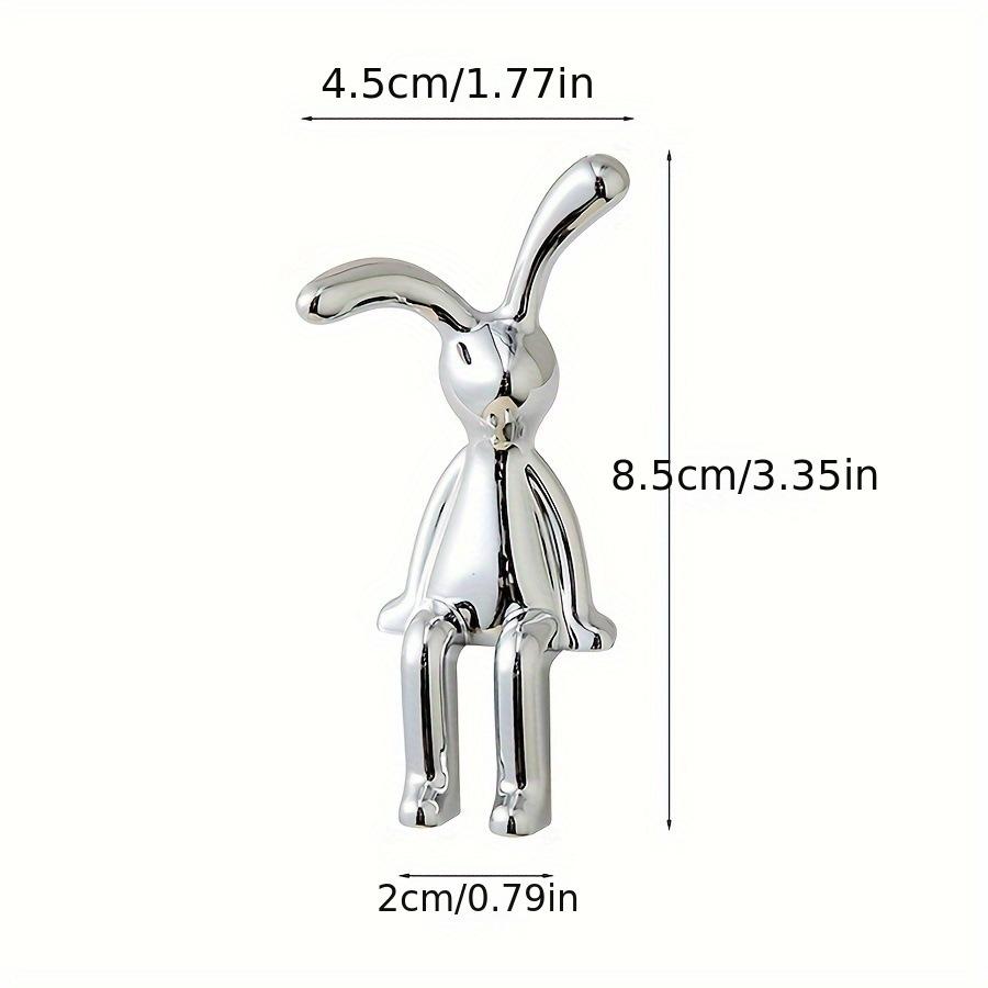 

Фигурка кролика Статуэтка длинноухого кролика Украшение для дома, офиса, рабочего стола, Центральная консоль автомобиля, Пасхальный кролик, Художественные украшения