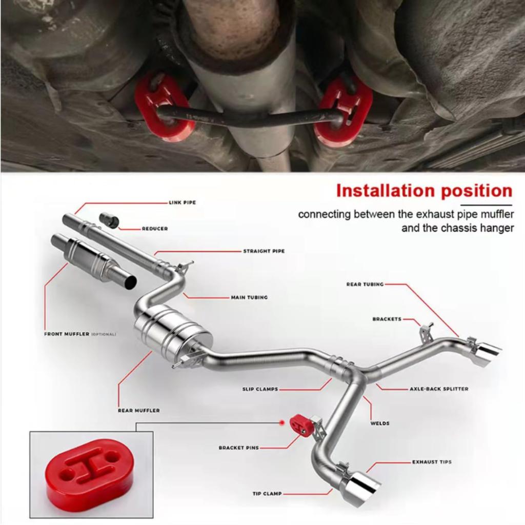 GreenHarbor Muffler Hanger, Universal Mounting, Ring, Bush, Hanging Rubber, 2 Holes, 0.4 Inches (11