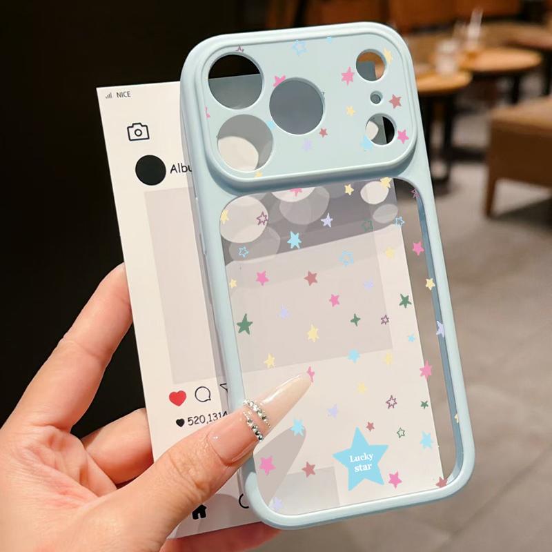 Colorful Stars Print Phone Case For iPhone 17 Pro Max For iPhone 16 15 14 13 Pro Max Luxury Hybrid TPU+PC Clear Back Hard Cover