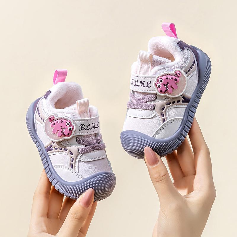 Bramila Winter Cartoon Infant Walking Shoes, Soft Sole, Non-Slip, Thin Fleece, Unisex Baby Footwear. 13.8cm (Fits: 12.8cm foot)