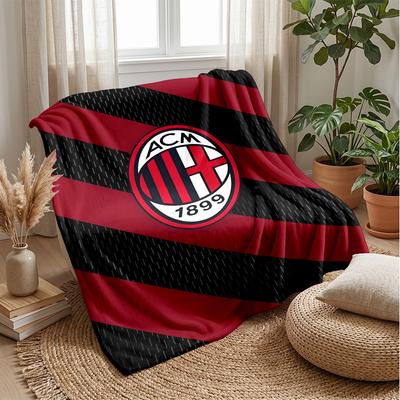 AC Milan Theme Blanket Soft Flannel Fleece Blanket Warm Lightweight Throw Blanket for Home Sofa Bed