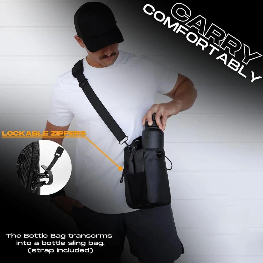 Magnetic Gym Bottle Bag Adjustable Crossbody Sports Bag Water Bottle Sling Bag Gym