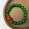 Green Agate Bracelet for Women 10mm Round Beads Elastic Beaded Bracelets Handmade Natural Stone Bangle Jewelry Gifts