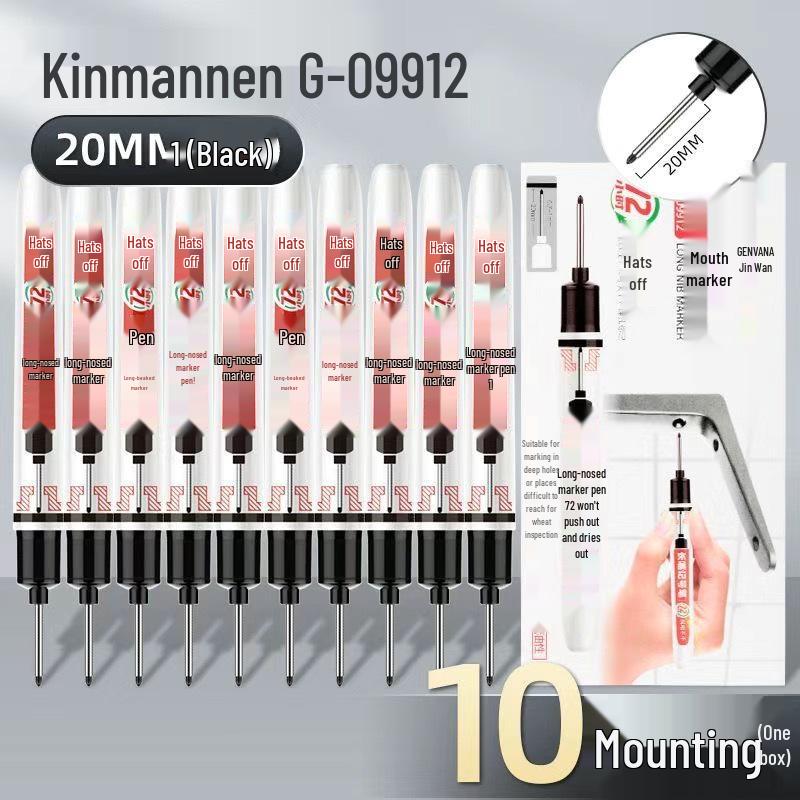 Jin Wannian Waterproof Oil-Based Marker - Scratch-Resistant for Tiles, Woodworking, and Punching, White.