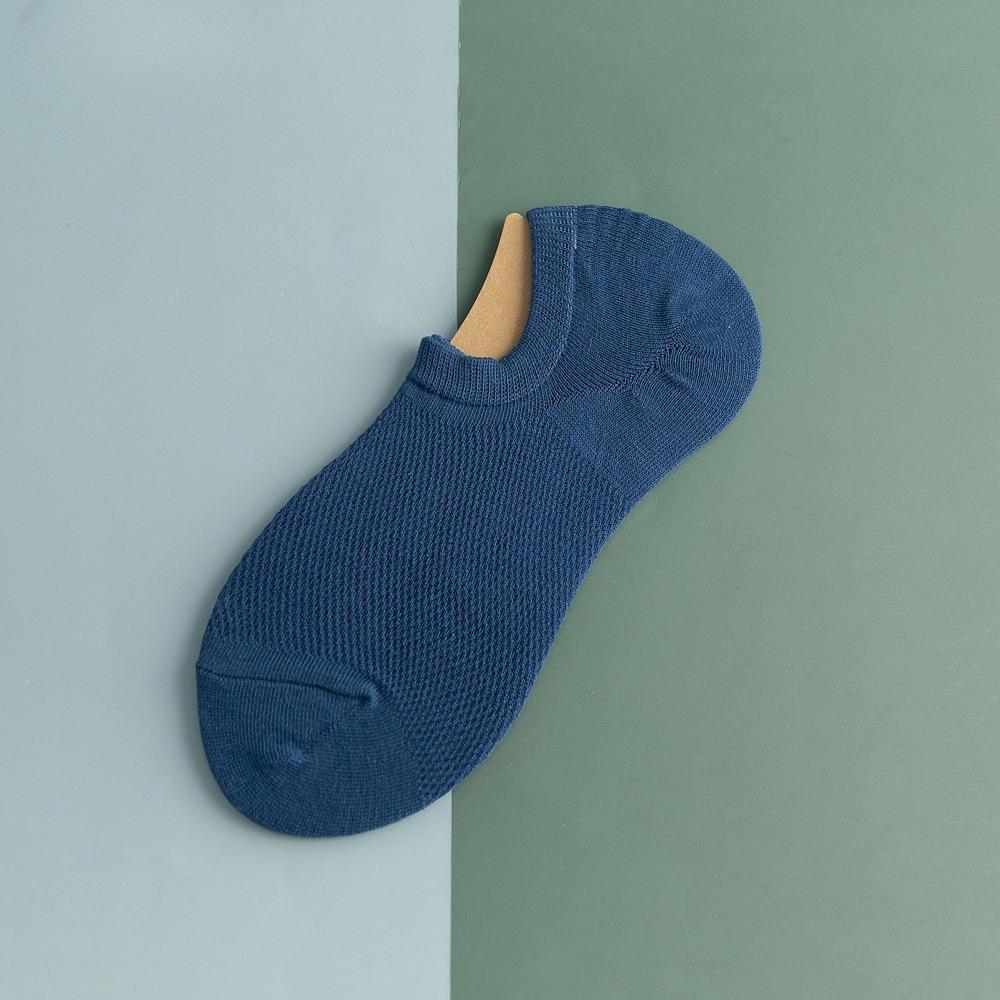 Men's Spring and Summer Thin Pure Color Sports Breathable Mesh Can Not Fall Off with The Boat Socks
