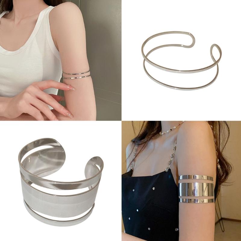 Open Cuff Bangle Bracelet Upper Arm Cuff Armlet Women Jewelry Valentines Gift