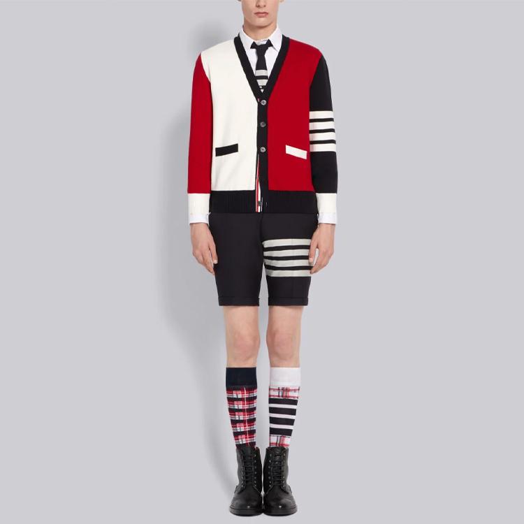 THOM BROWNE Knitwear Men's Multicolor V-neck Moderate Other MKC171F-00219-960