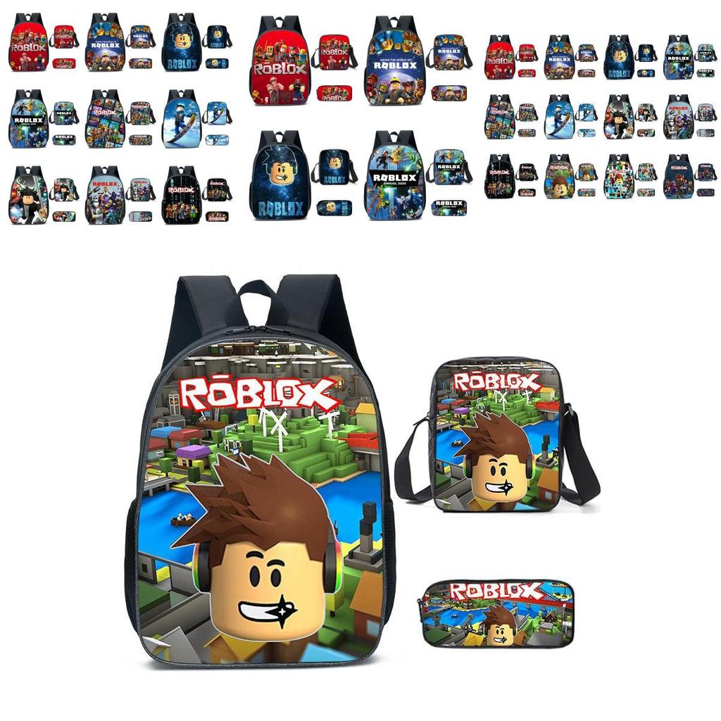 Spacious 20-35l Nylon Roblox Backpack Breathable Cartoon Bag For Students Travel