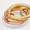 Size 678 18K Gold Plated 3 Layers 3 Colors Connecting Ring Stainless Steel Waterproof Stackable Ring Trendy Jewelry Accessory