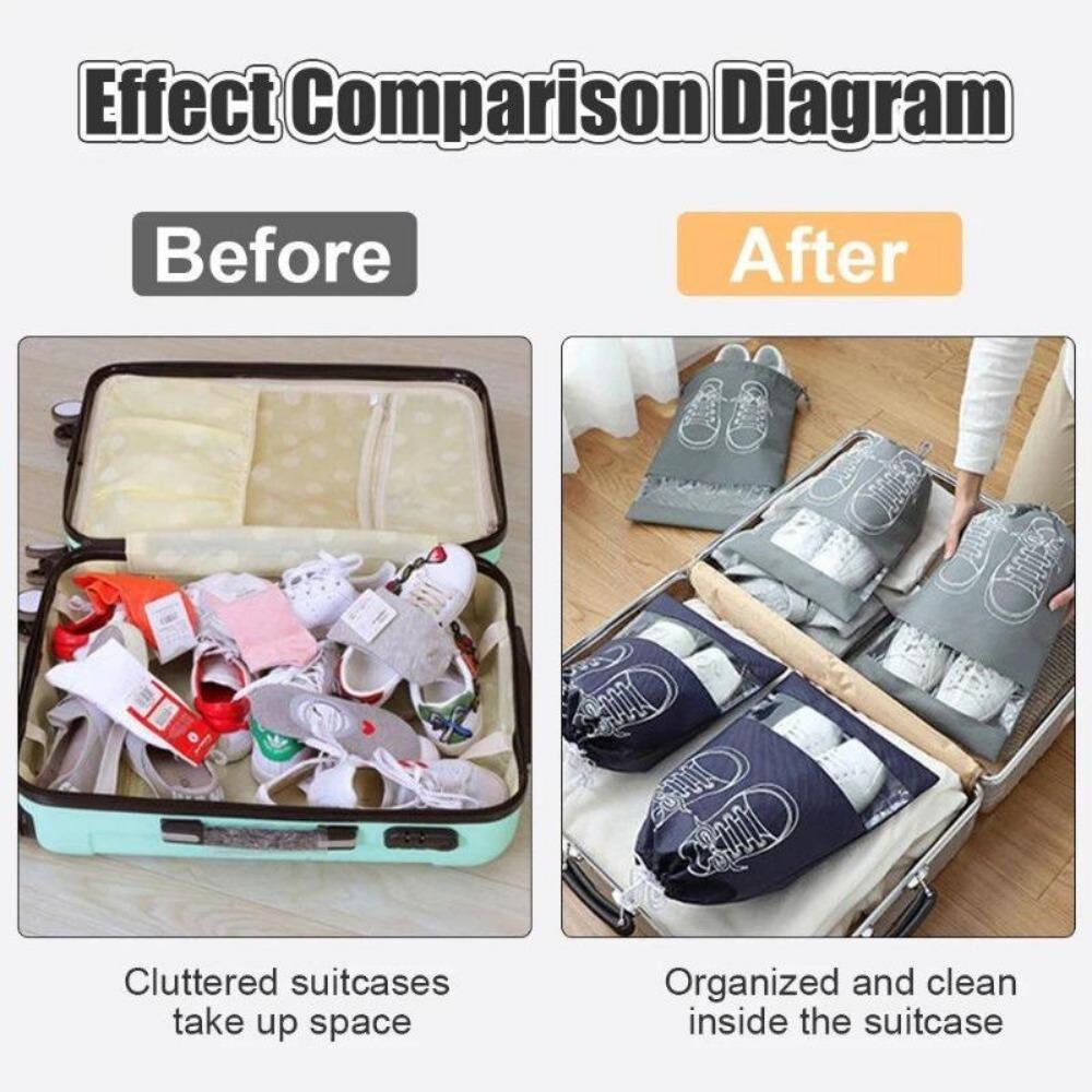 30pcs Shoe Storage Bag with Thickened Non-woven Fabric Strap Mouth Large Capacity Travel Waterproof Shoe Bag Moistureproof