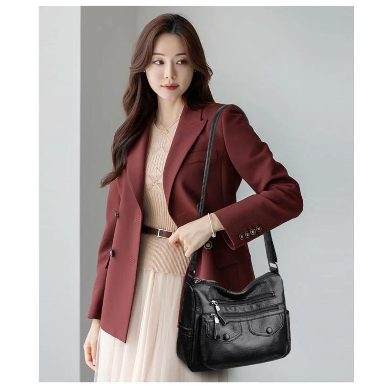 תיק צד נשים רטרו, תיק כתף לנשים, תיק נשים יומיומי מעור PU רך, מתאים לשימוש יומיומי, קניות, נסיעות לעבודה