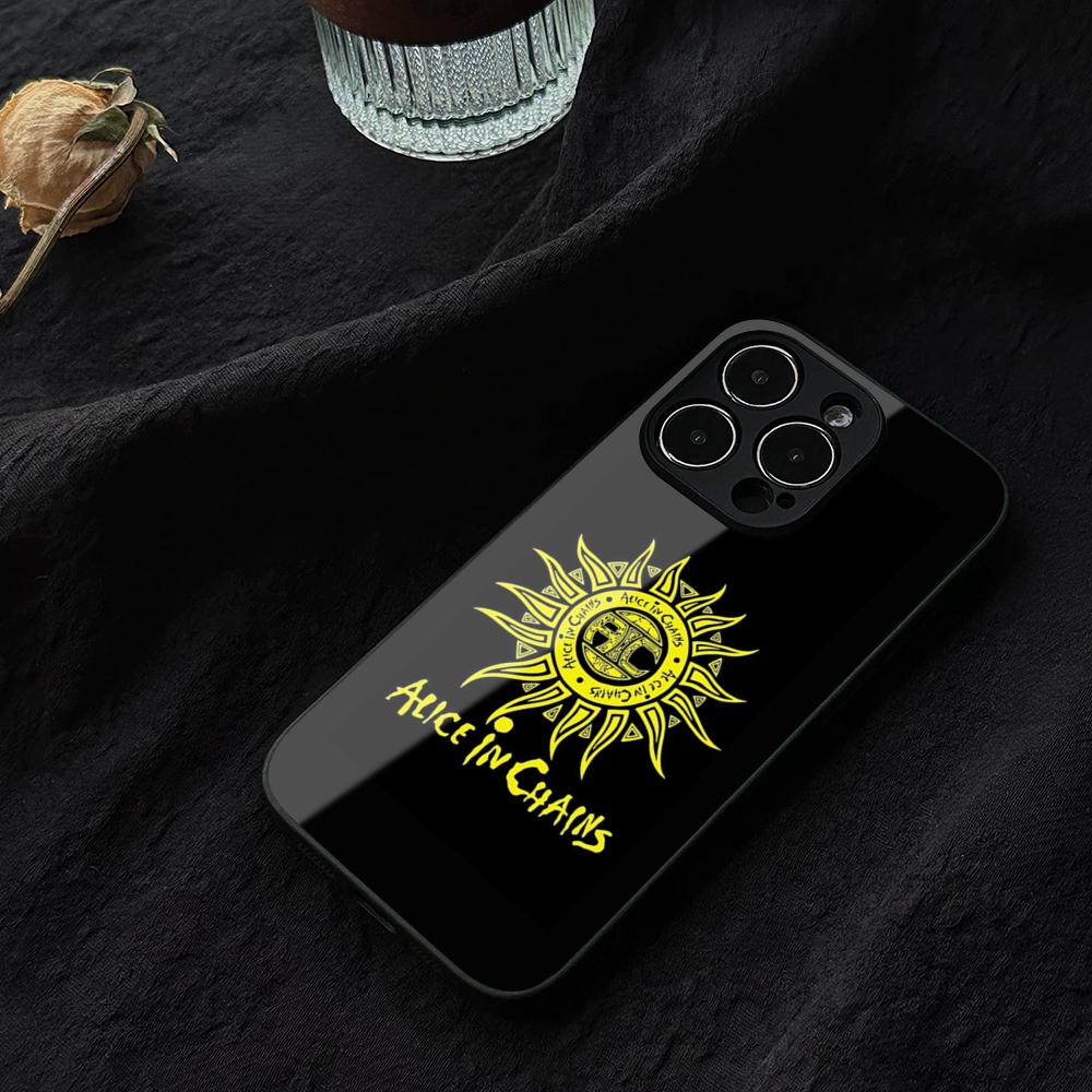 Retro Musik Alice In Chains Handyhülle Gehärtetes Glas Für IPhone 16 17 13 14 12 15 11 Pro Max Plus Mini XR SE2020 Hülle
