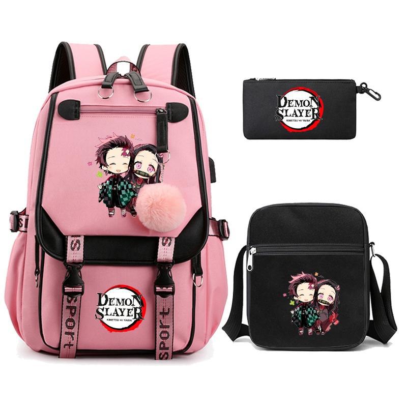 Hot-selling Ghost Extinguishing Peripheral Animation Backpack Campus Trend Primary and Secondary School Students Schoolbag Pencil Bag Shoulder Bag