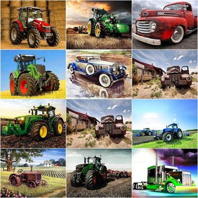 40x50cm Diamant Malerei Traktor Bauernhof Landschaft Strass 5D DIY Diamant Stickerei Auto Mosaik Kreuz Stich Handwerk K