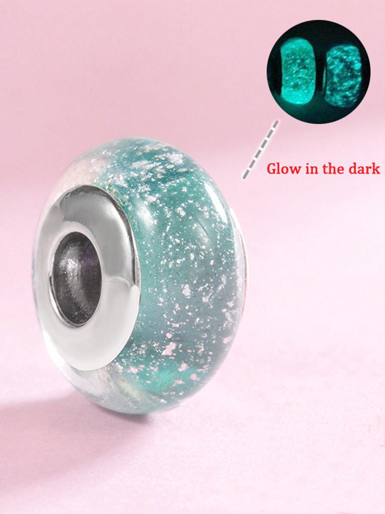 Colorful Night Light Beads Charm Copper Plated Fit Charms Copperoriginal Bracelet For Jewelry Making Diy Charm