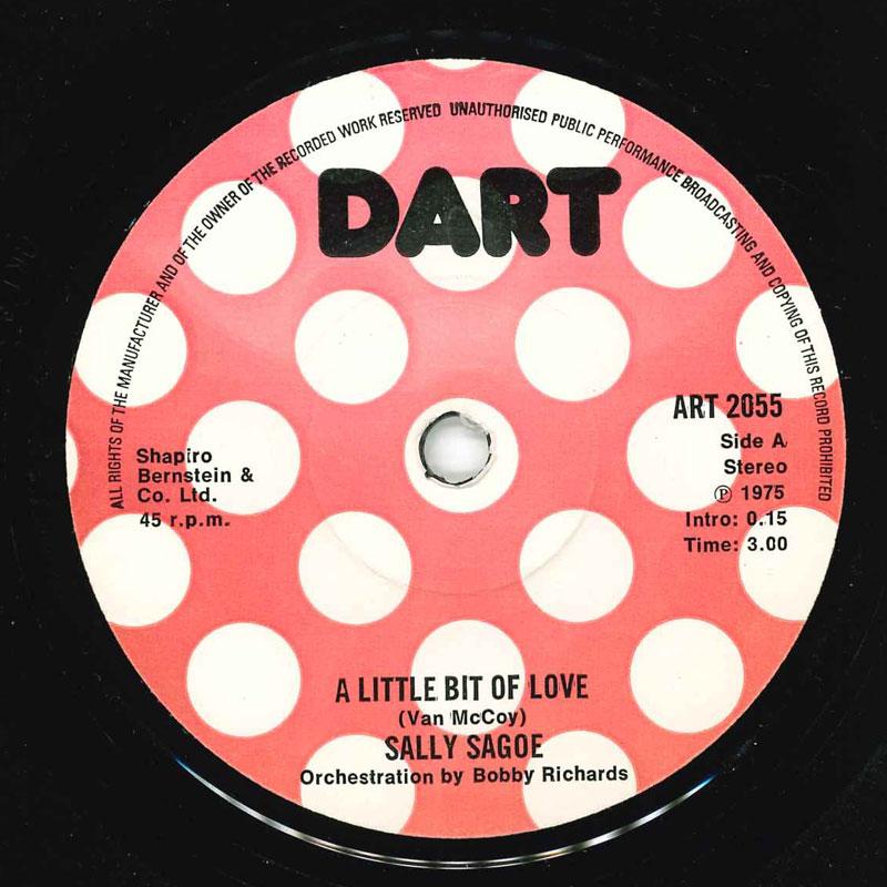 

7inch Record SALLY SAGOE - A Little Bit Of Love ART2055 Dart 1975 UK Soul/Funk Used