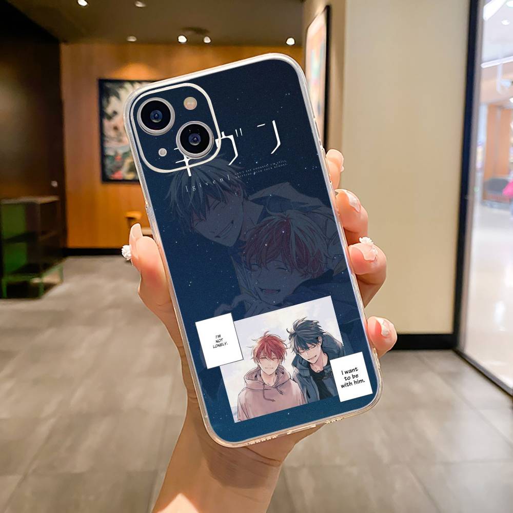 

BL- Аниме Рицука-Мафую Сато -Given Чехол для телефона для iPhone17,16,15,14,13,12,Pro Max, XS Мягкий силиконовый прозрачный чехол iPhone17