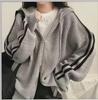 Korean Autumn/Winter Hooded Drawstring Loose Fit Sweater Jacket