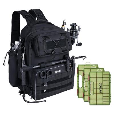 Goture Multifunctional Backpack, Black, Lure Case, Fishing Gear Storage, Outdoor, Water-Repellent, Tackle Bag, Mountaineering, Gift, Father's Day