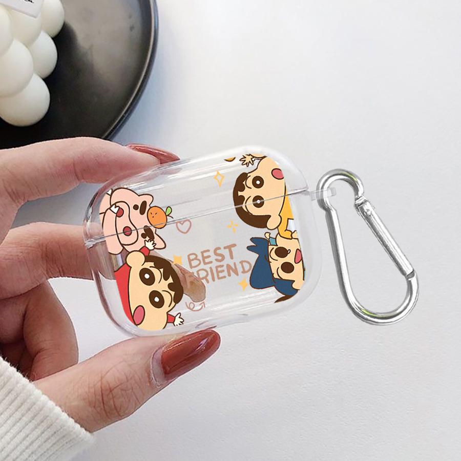 Cute Crayons Shinchan Clear Earphone Cases Cover Case For Airpods 1 3 Pro 4 2 Pro2 Pro3