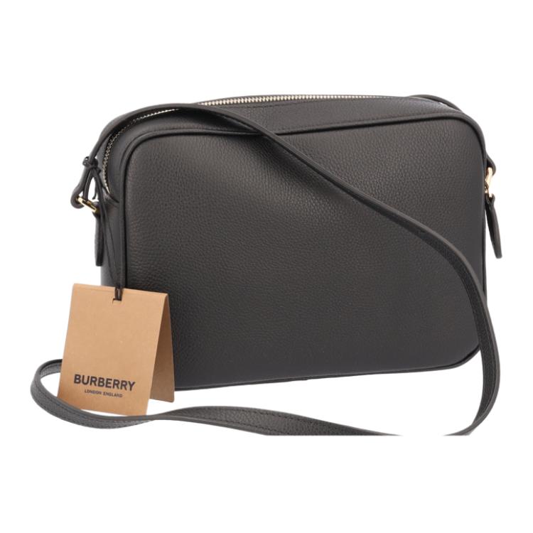 Burberry Iconic Logo Leather Camera Bag Women Shoulder Bag Black 80751581