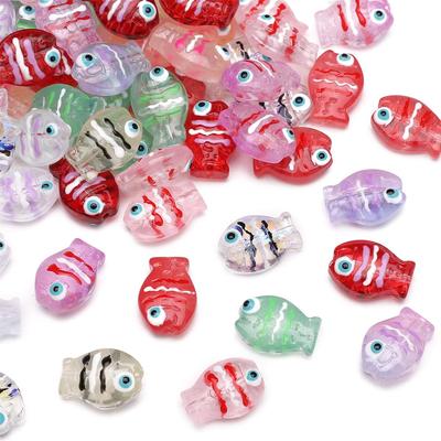 14x10mm Crystal Glass Beads Loose Spacer Cute Fish Beads for Jewelry Making DIY Bracelet Necklace