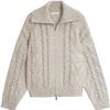INMAN Women's Commuter High Neck Cable Knit Cardigan
