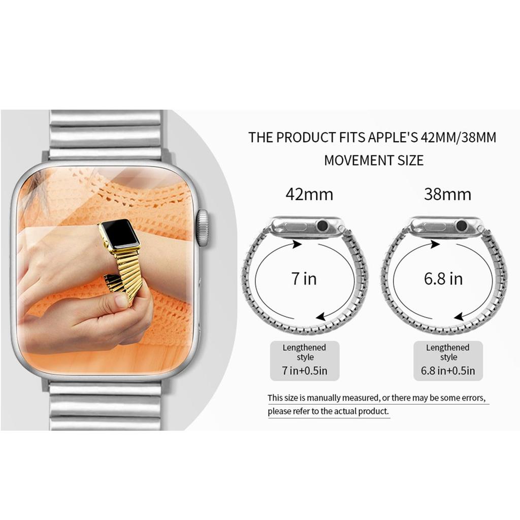 Elastisk klokkerem for Iwatch 38mm 40mm 41mm 44mm 42mm 45mm 49mm rustfritt stålbånd for Apple Watch Series 8 7 6 5 4 3 2 1 Se Expansion Luxury
