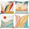 Printed Throw Pillow Case For Sofa Nordic Leaves Style Cushion Cover Pillow Case Home Decor 18 X 18 Inches