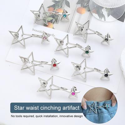1PC Jeans Buttons Nail-Free Star Adjustable Metal Buttons For Jeans Waist Magic Weapon Reduce Waist